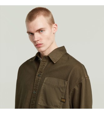 G-Star Boxy Fit Overshirt brown greenish brown