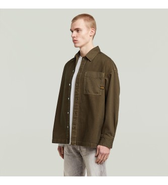 G-Star Boxy Fit Overshirt brown greenish brown