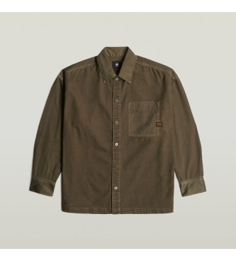 G-Star Boxy Fit Overshirt brown greenish brown