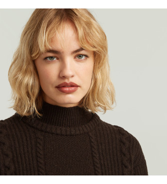 G-Star Jersye Cable double collar brown