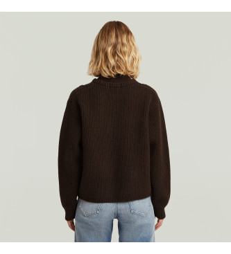 G-Star Jersye Cable double collar brown