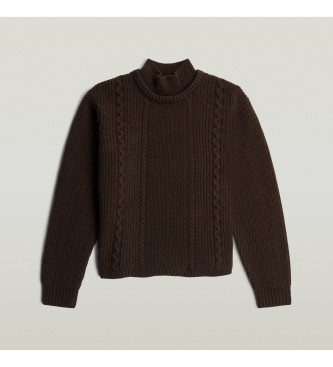 G-Star Jersye Cable double collar brown