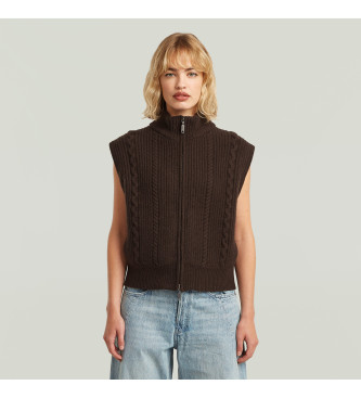 G-Star Colete com fecho de correr em castanho