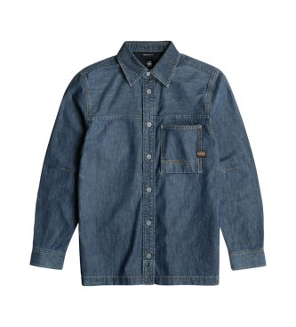 G-Star Koszula z 1 kieszenią Regular Denim niebieska