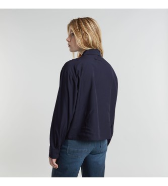 G-Star Navy Cropped Pocket Shirt