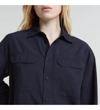 G-Star Navy Cropped Pocket Shirt