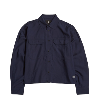 G-Star Navy Cropped Pocket Shirt