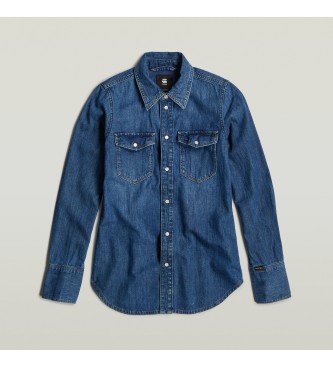 G-Star Slank Western Overhemd blauw