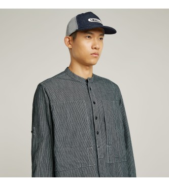 G-Star Stand Collar Rollup Relaxed Relaxed Shirt navy