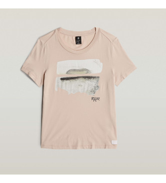 G-Star Abstraktna majica z vodo v bež barvi