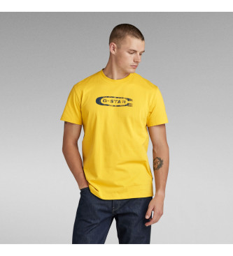 G-Star T-shirt old school vieilli jaune