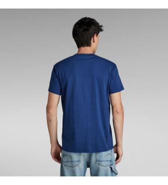 G-Star Niebieska koszulka w stylu oldschoolowym