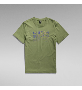 G-Star T-shirt Originals com vincos verde