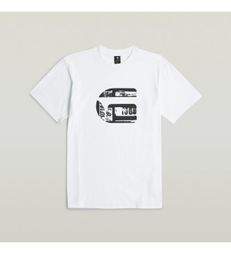 G-Star Maglietta bianca con grafica G Icon