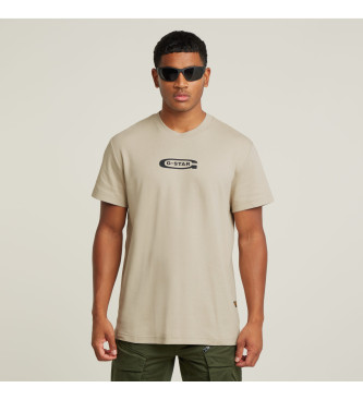 G-Star Camiseta Old Skool Logo beige