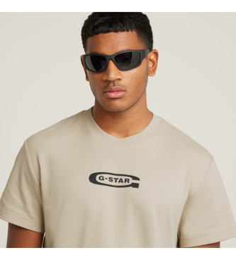 G-Star Camiseta Old Skool Logo beige