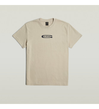 G-Star Camiseta Old Skool Logo beige