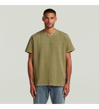 G-Star T-shirt Overdyed Center Chest verde