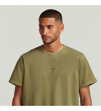 G-Star T-shirt Overdyed Center Chest verde