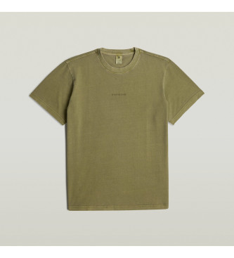 G-Star T-shirt Overdyed Center Chest verde