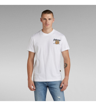 G-Star T-shirt graphique  dos de gilet blanc