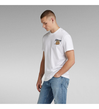 G-Star T-shirt grafica con gilet bianco sul retro