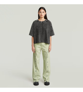 G-Star Camiseta Washed multi logo oversized  gris