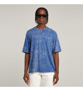 G-Star Acid Wash Boxy Ribbed T-shirt bleu