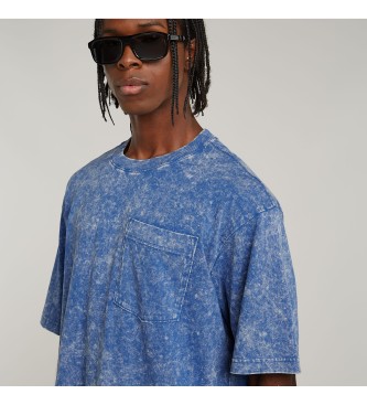 G-Star Acid Wash Boxy Ribbed T-shirt bleu
