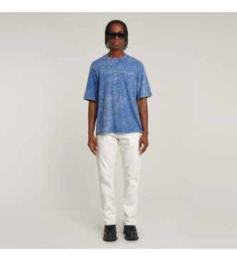 G-Star Acid Wash Boxy Ribbed T-shirt bleu