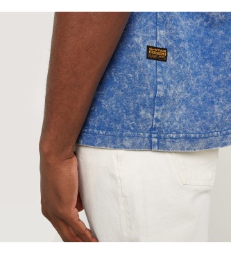 G-Star Acid Wash Boxy Ribbed T-shirt bleu
