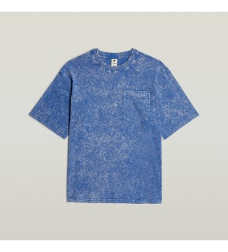 G-Star Acid Wash Boxy Ribbed T-shirt bleu