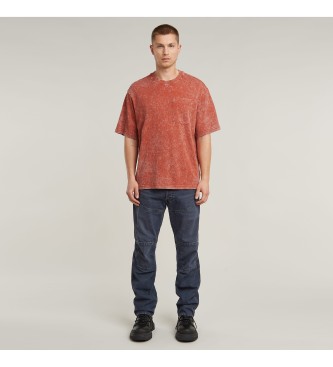 G-Star Acid Wash Boxy Ribbed T-shirt rouge