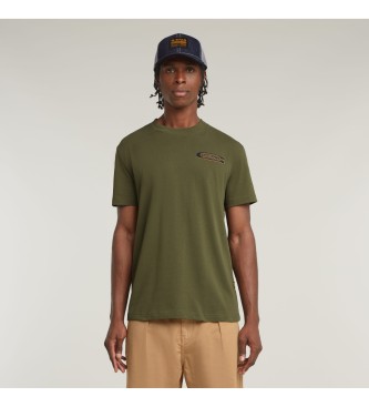 G-Star Camisola com nervuras em arco com grfico nas costas verde