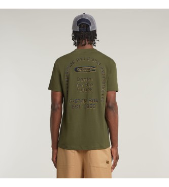 G-Star Camisola com nervuras em arco com grfico nas costas verde