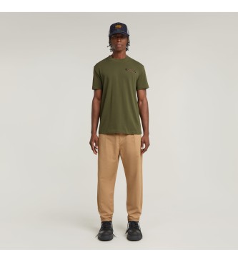 G-Star Camisola com nervuras em arco com grfico nas costas verde
