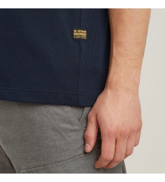 G-Star Nazaj Grafična majica z rebrastim lokom Navy