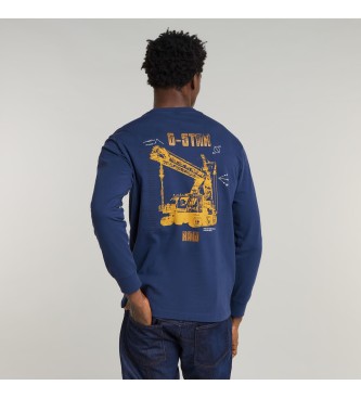 G-Star Camiseta Big Crane Back Graphic azul