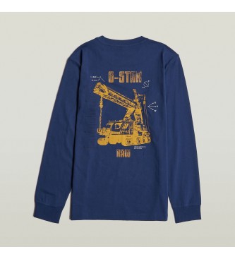 G-Star Camiseta Big Crane Back Graphic azul