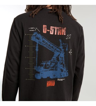 G-Star T-shirt con grafica Big Crane Back nera