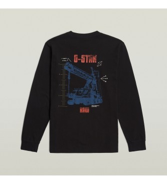 G-Star Big Crane Back Graphic T-shirt sort