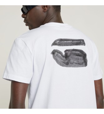 G-Star T-shirt bianca con stampa hamburger sul retro