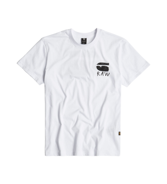 G-Star T-shirt z nadrukiem na plecach Burger biały