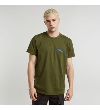 G-Star T-shirt verde con logo moschettone