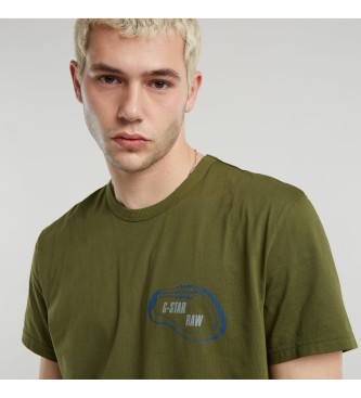 G-Star T-shirt verde con logo moschettone