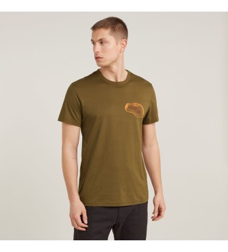 G-Star T-shirt marrone con logo moschettone