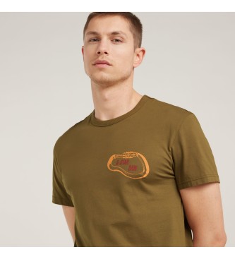 G-Star T-shirt Karabiner Logo braun