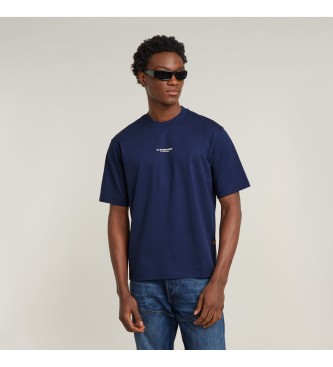G-Star Koszulka Boxy z dekoltem w szpic w kolorze niebieskim