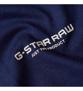 G-Star Koszulka Boxy z dekoltem w szpic w kolorze niebieskim