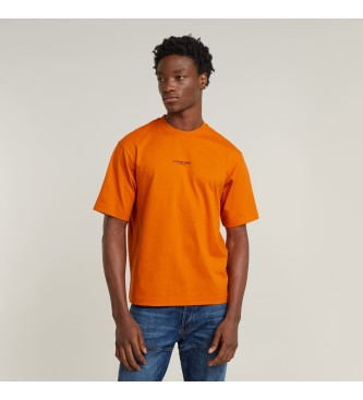 G-Star T-shirt boxy com peito central cor de laranja